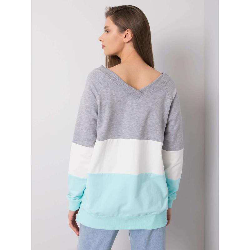 Női pulóver Lotta RUE PARIS szürke és menta szürke és menta