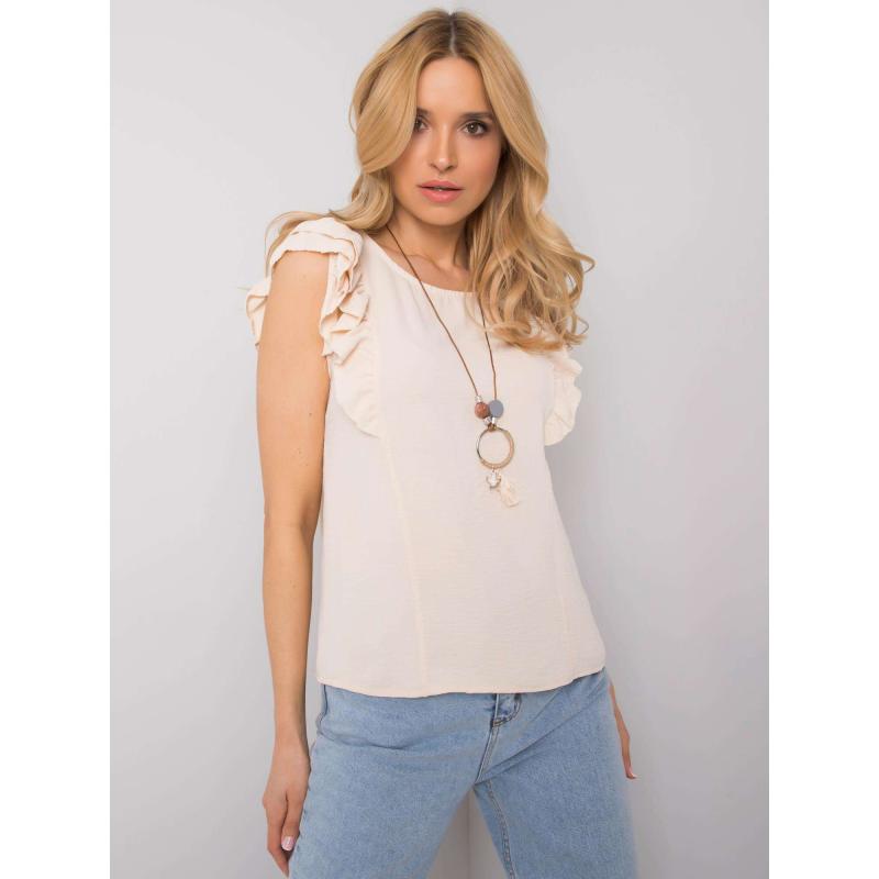 Dámská halenka s volánky Macy OCH BELLA béžová 