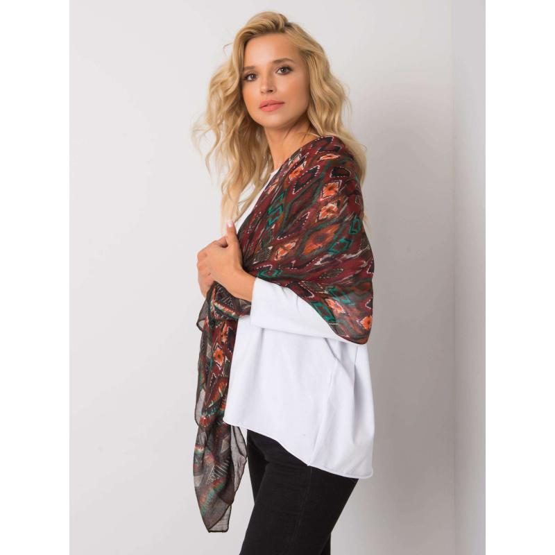 Dámska šatka so vzorom RHYS hnedej a zelenej farby