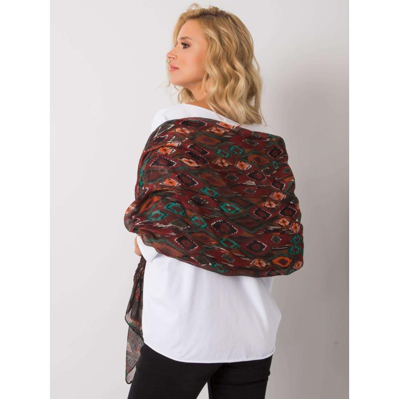 Dámska šatka so vzorom RHYS hnedej a zelenej farby