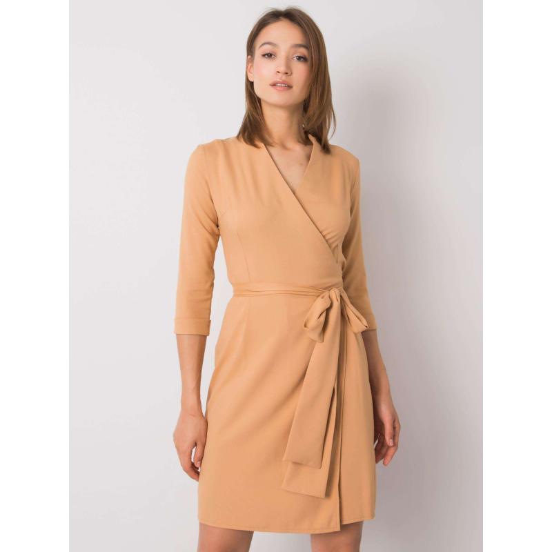 Dámské šaty s vázáním EDELIE tmavě béžové 
