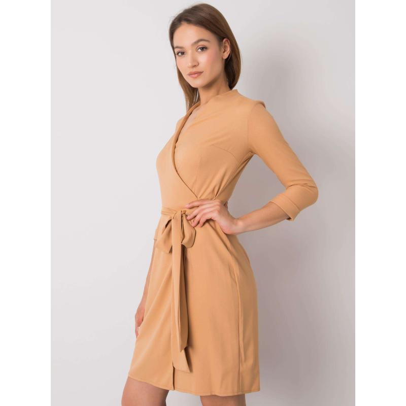 Dámské šaty s vázáním EDELIE tmavě béžové 