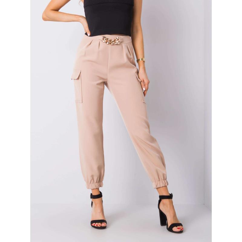 Dámské kalhoty Ester OCH BELLA béžové 