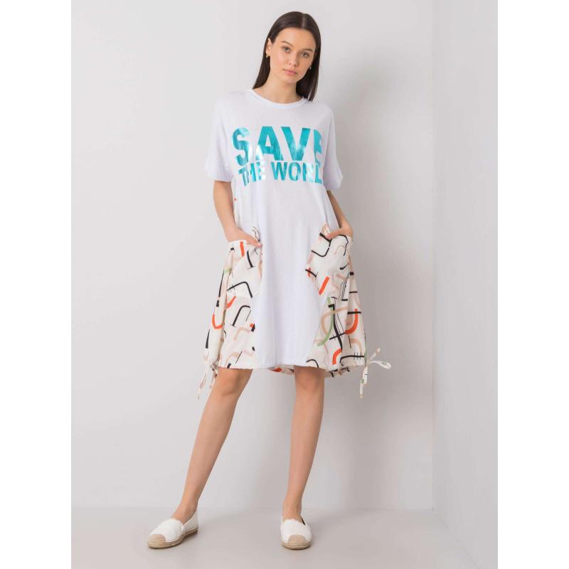 Női EBBA fehér és bézs ruha