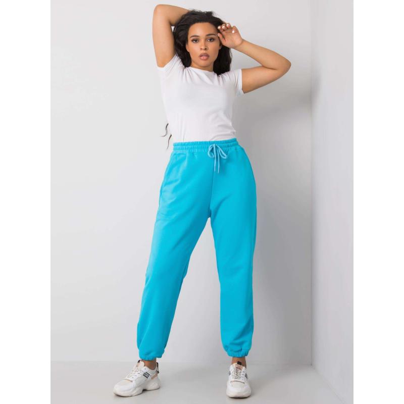 Dámské tepláky plus size basic AINHOA modré 