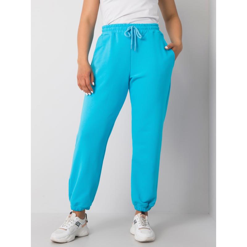 Dámské tepláky plus size basic AINHOA modré 