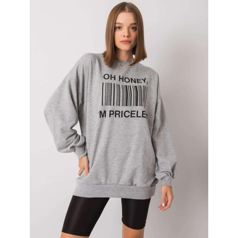 Női nyomtatott pulóver KARIS szürke