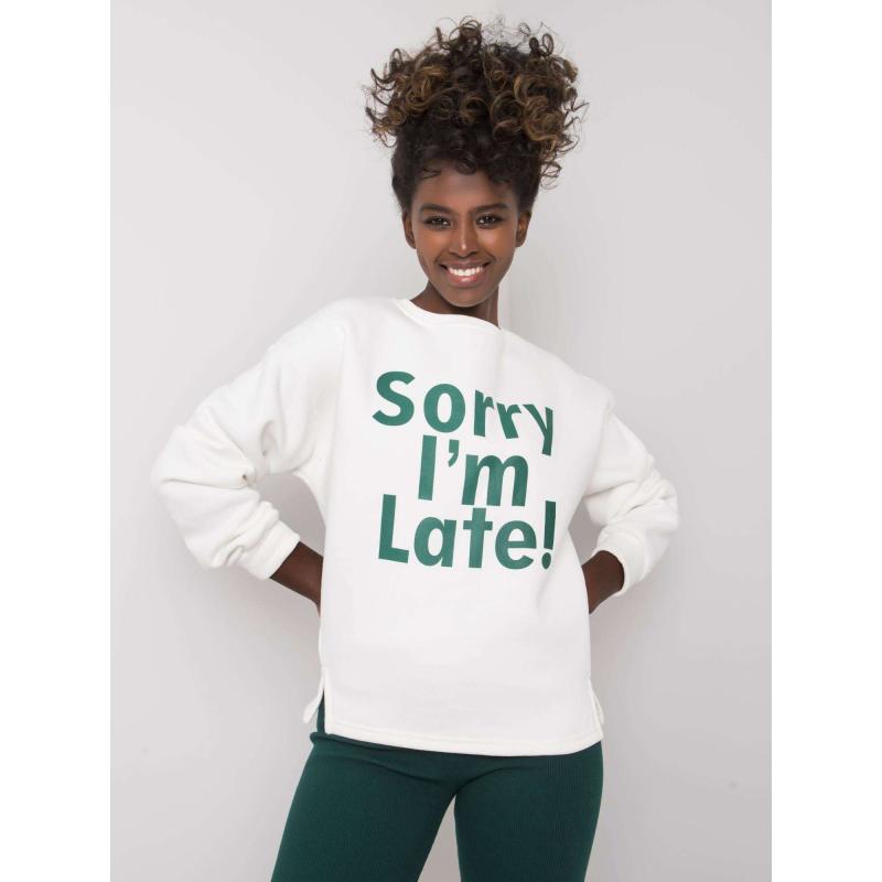 Női pulóver KAILEE ekrü és zöld színnel