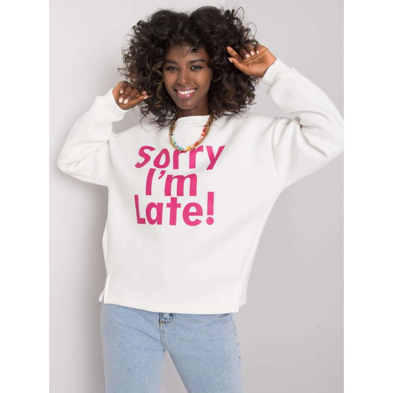 Női pulóver KAILEE-vel ekrü-rózsaszínű