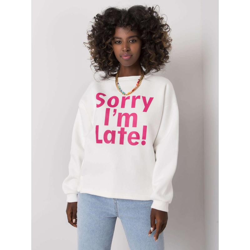 Női pulóver KAILEE-vel ekrü-rózsaszínű