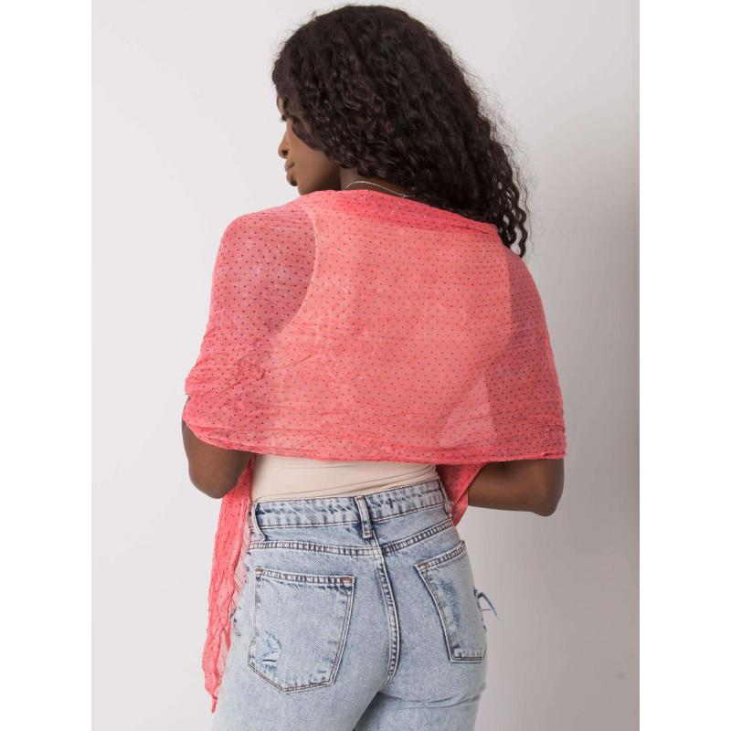 Dámská šála kostkovaná RUDY korálová a tmavě modrá  