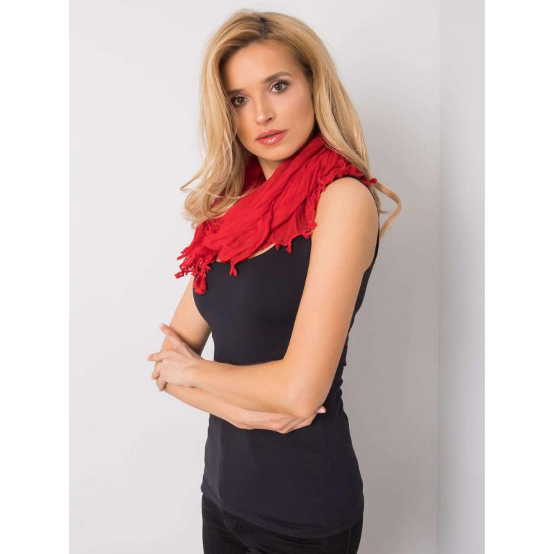 Női sál rojtokkal MARGARET piros