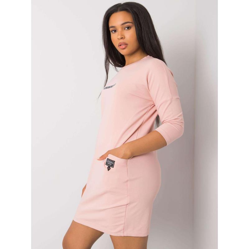 Dámske plus size šaty s vreckami SEREIA pink