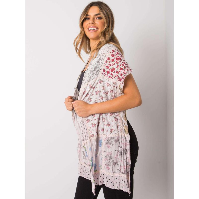 Női nyomtatott pamut sál AIDAN világos rózsaszínű