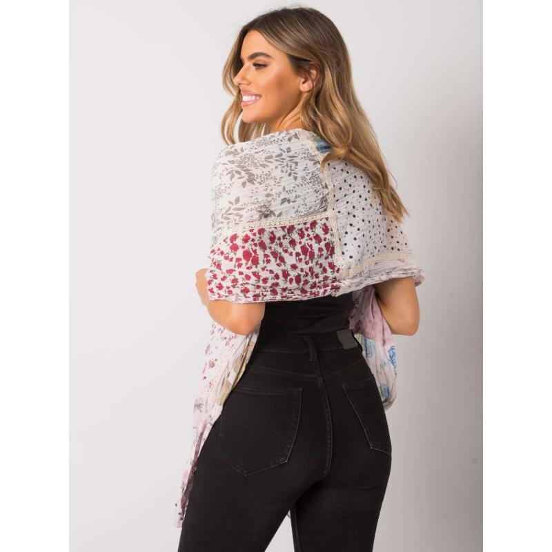 Női nyomtatott pamut sál AIDAN világos rózsaszínű