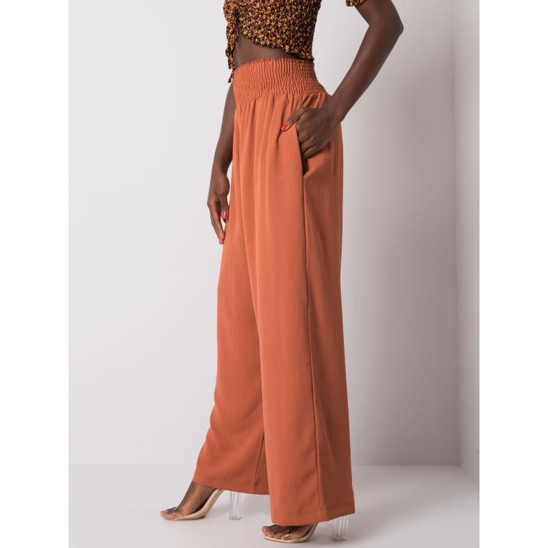 Dámske látkové nohavice Lareen RUE PARIS svetlohnedé