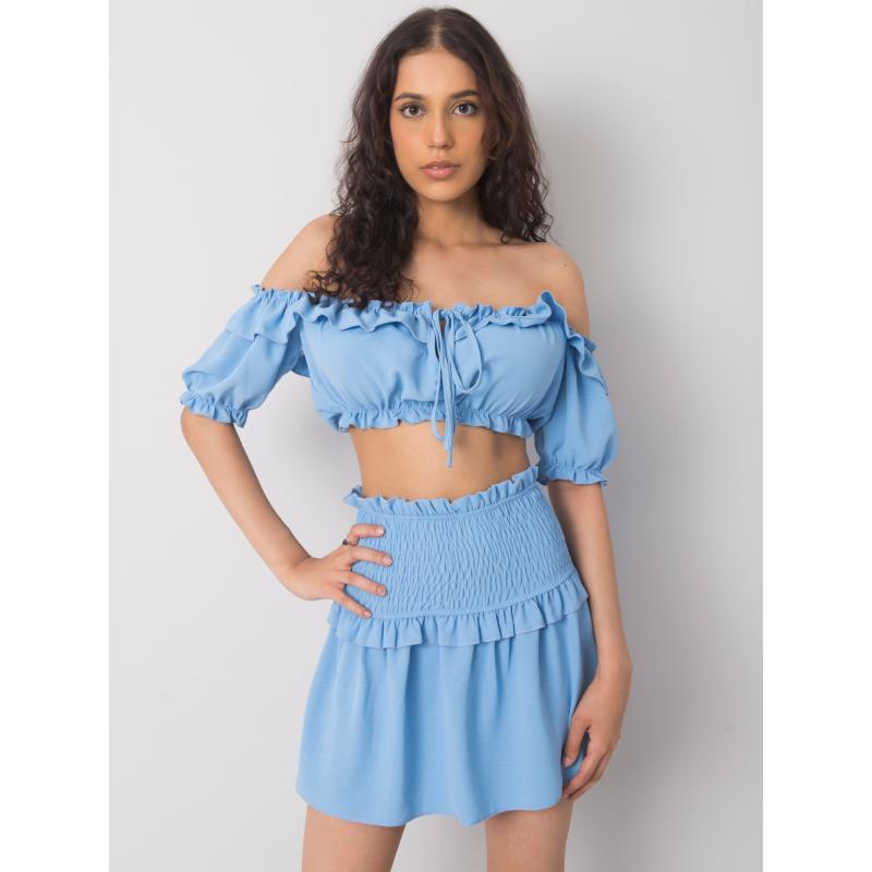 Dámský top s volánky Arnika OCH BELLA modrý  