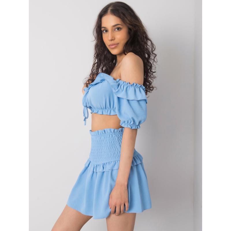 Dámský top s volánky Arnika OCH BELLA modrý  