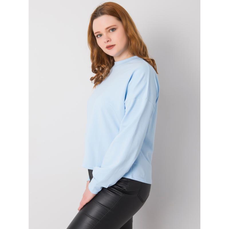 Dámska plus size mikina s dlhým rukávom FLORENTIA light blue