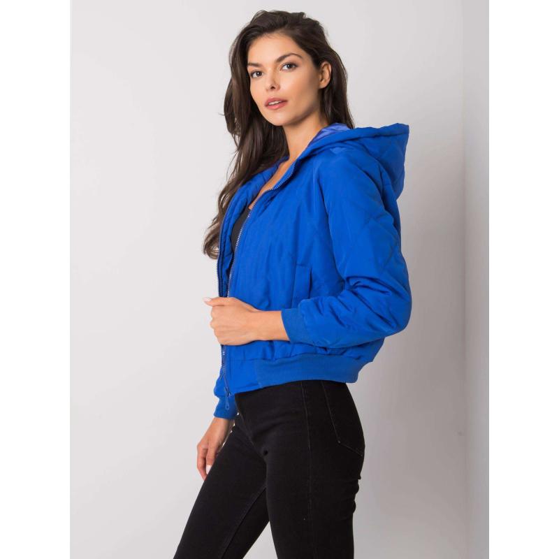 Dámska prešívaná bunda s kapucňou LARAH modrá