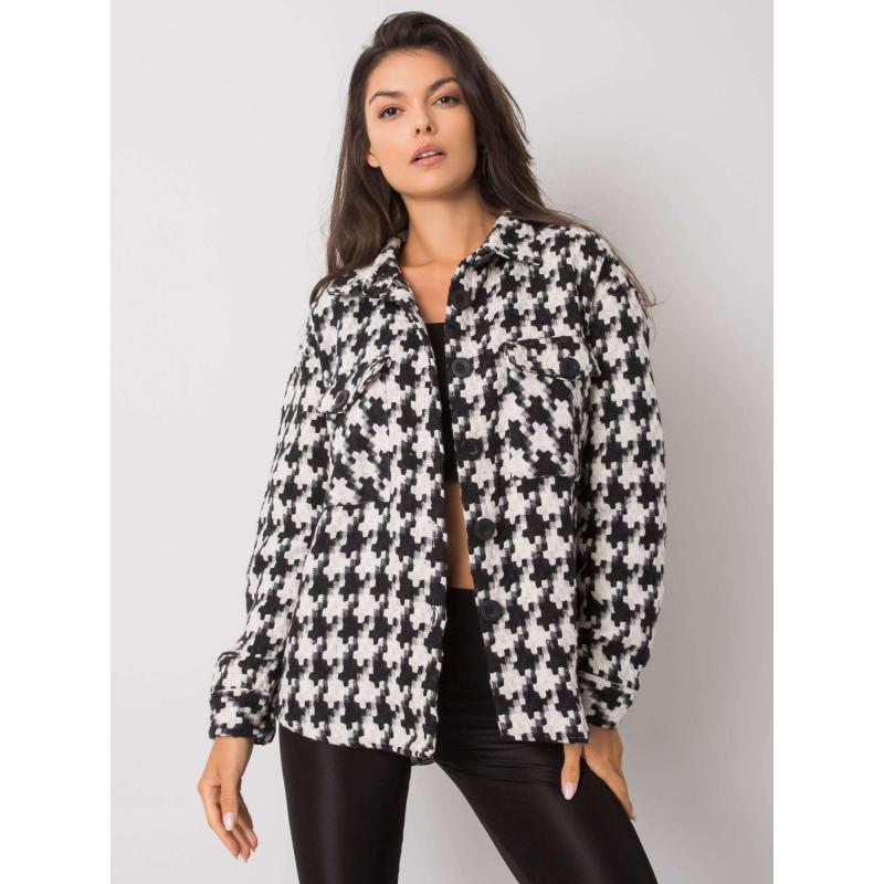 Női zsebes ing SHANTICE fekete-fehér