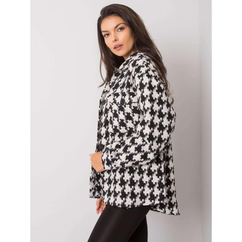 Női zsebes ing SHANTICE fekete-fehér