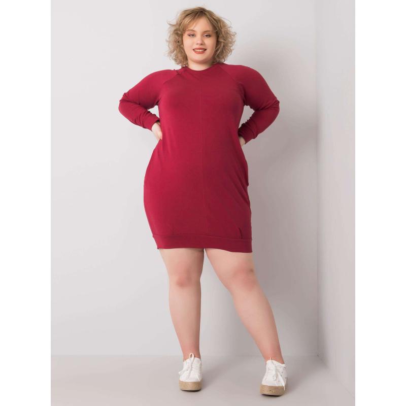)Dámské šaty plus size ARIADNE bordó  