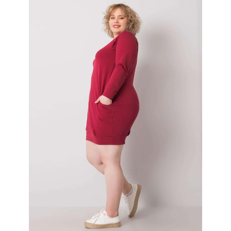 )Dámské šaty plus size ARIADNE bordó  