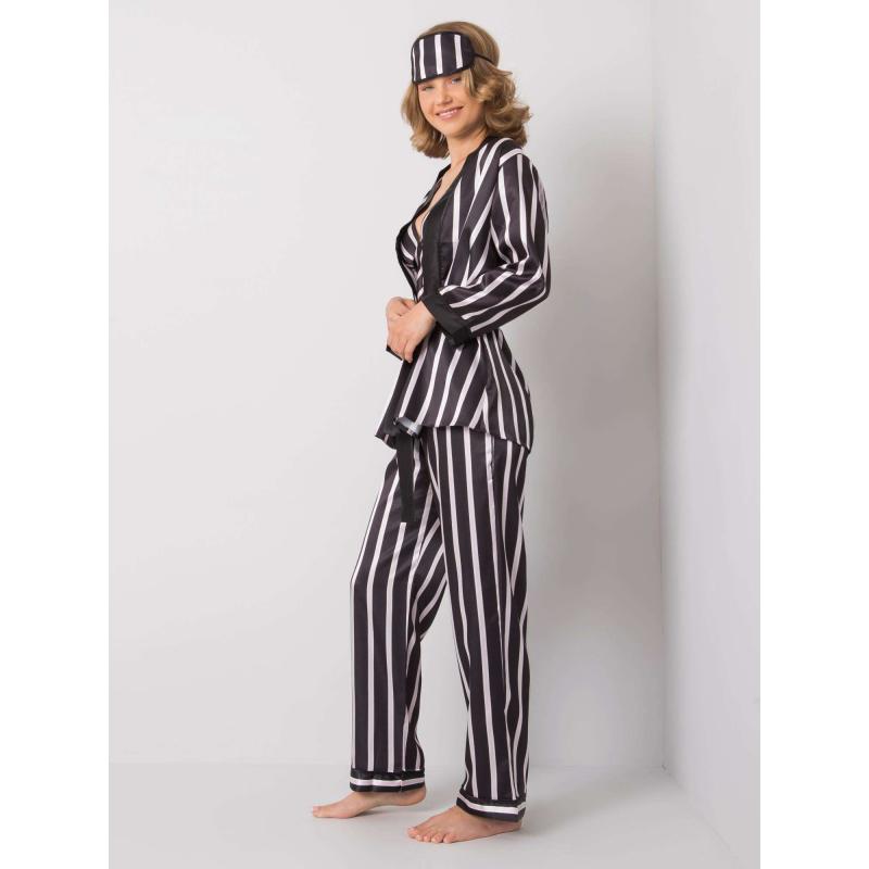 Dámský set pruhovaný noční LOMA černý 