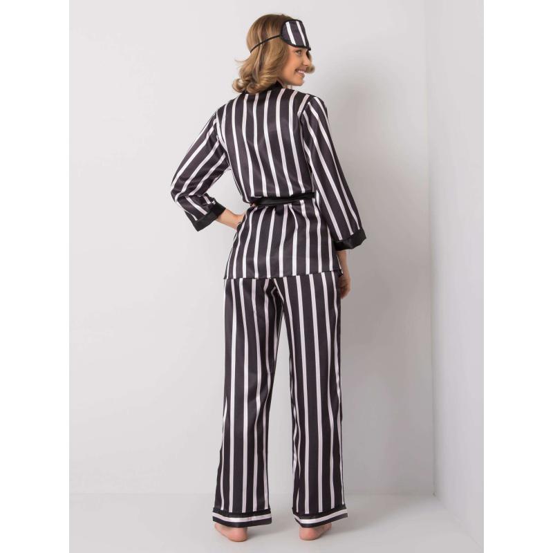 Dámský set pruhovaný noční LOMA černý 