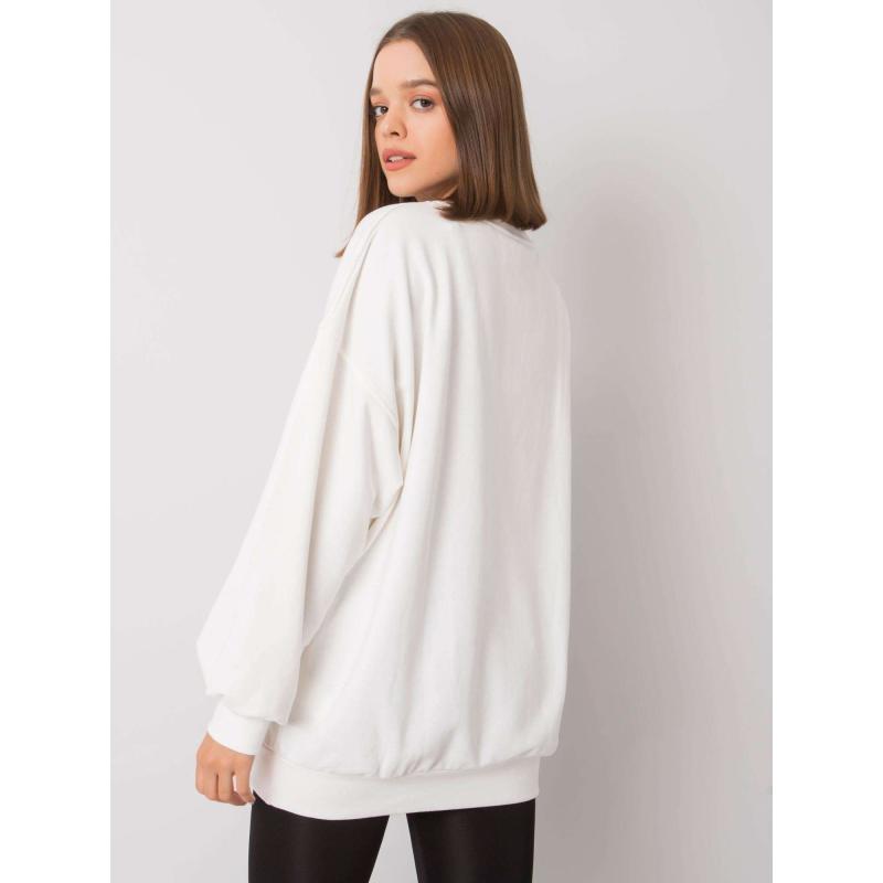 Női nyomtatott pulóver KARIS ekrü színű