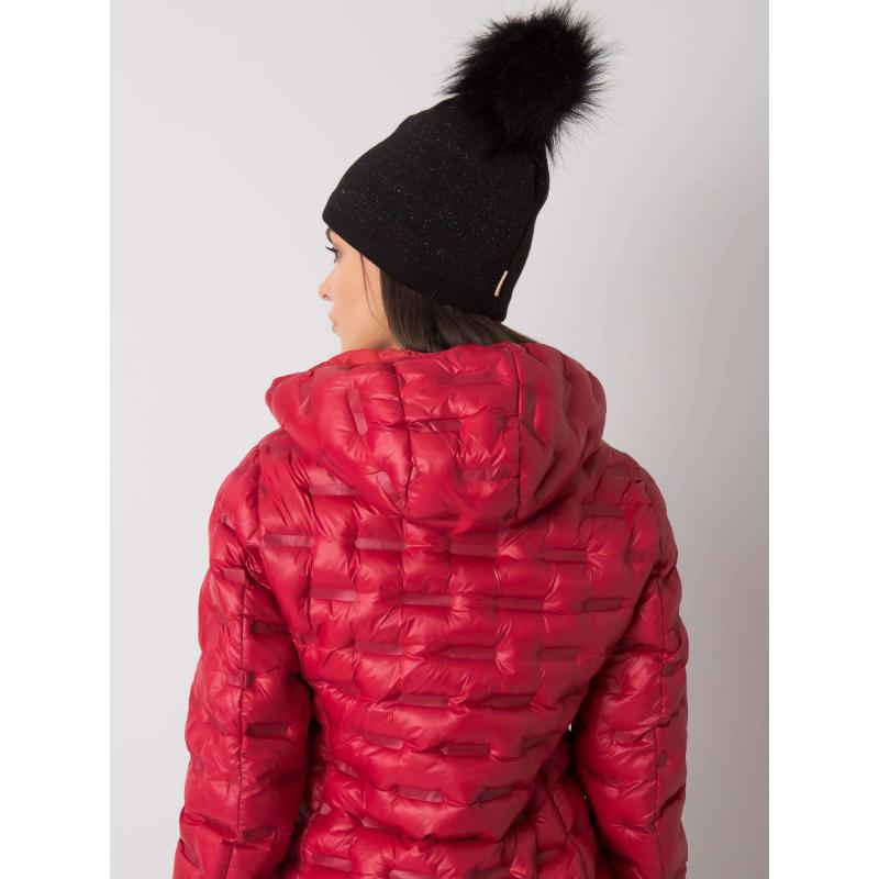 Dámská čepice s bambulí černá 