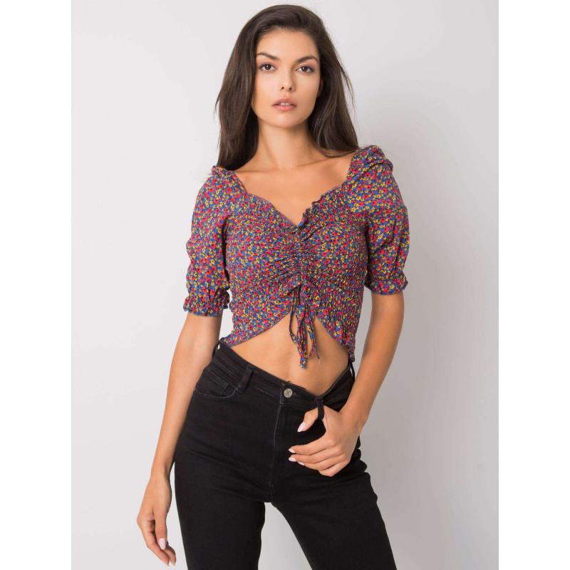 Dámská halenka se záhyby Bahia RUE PARIS modrá 