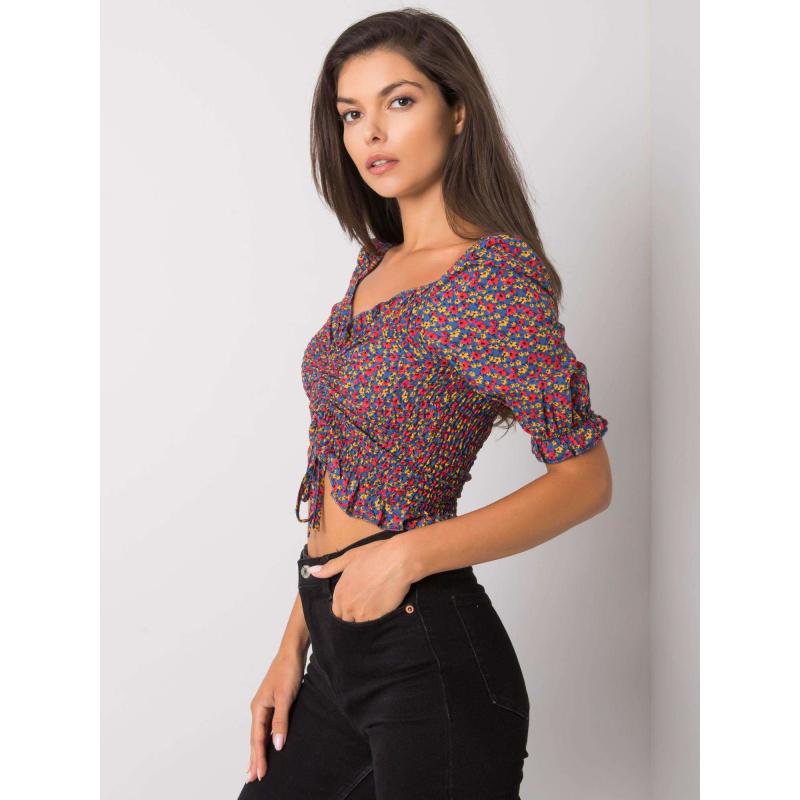 Dámská halenka se záhyby Bahia RUE PARIS modrá 