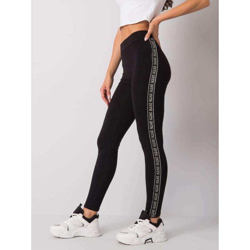 Dámské legíny RUE PARIS pruhované Akemi černé