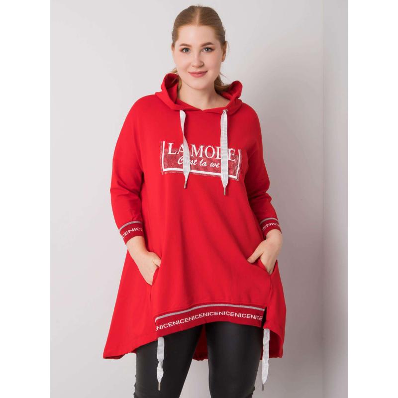 Női kapucnis pulóver BELINA piros