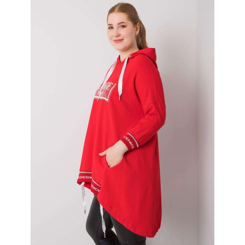 Női kapucnis pulóver BELINA piros