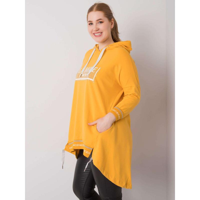 Dámská mikina s kapucí BELINA tmavě žlutá 