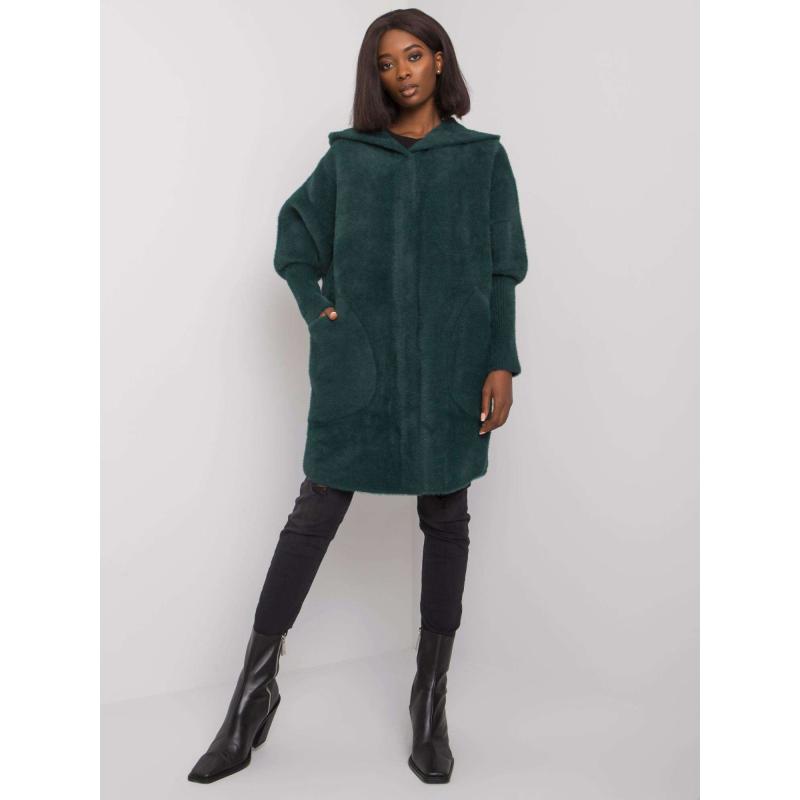Dámský kabát z alpaky CAROLYN zelený