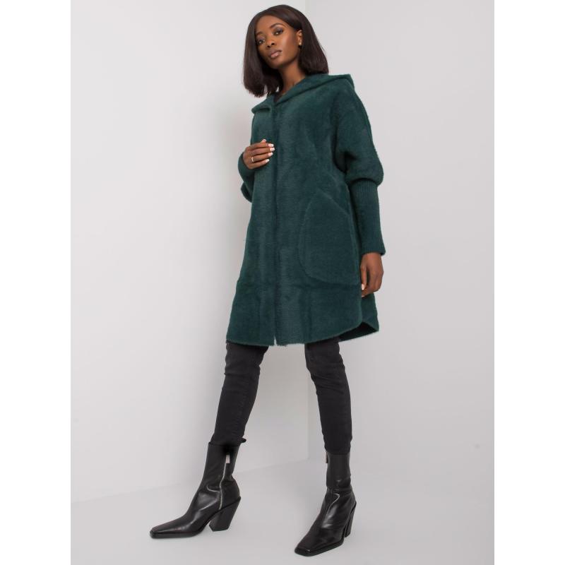 Dámský kabát z alpaky CAROLYN zelený