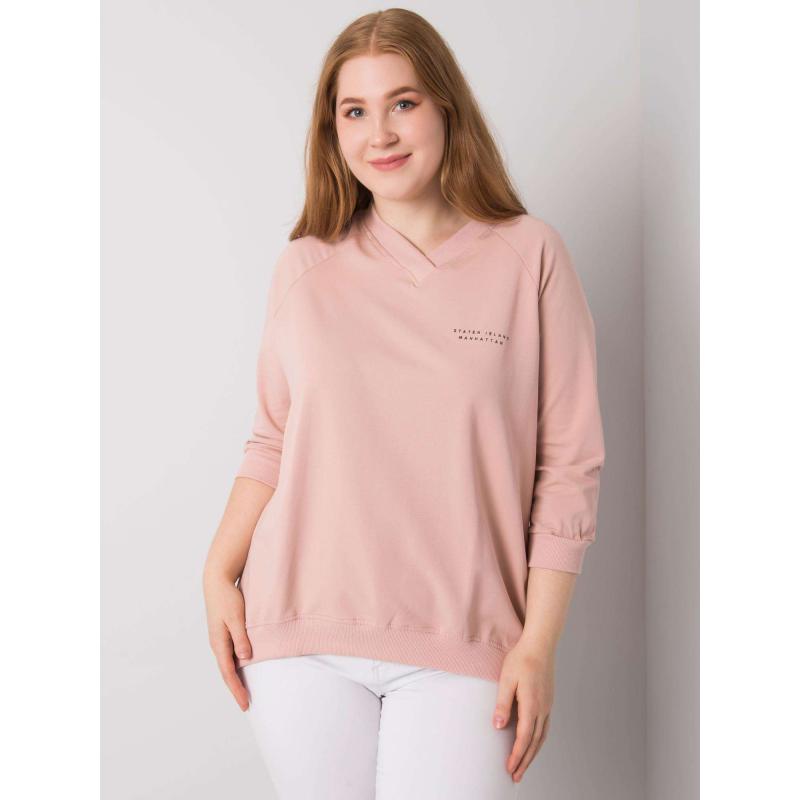 Dámská mikina plus size bavlněná NENIA růžová