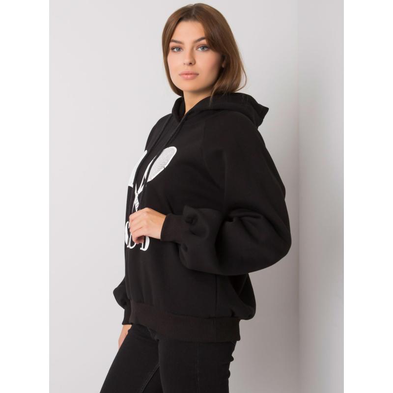 Női kapucnis pulóver NIKKI fekete