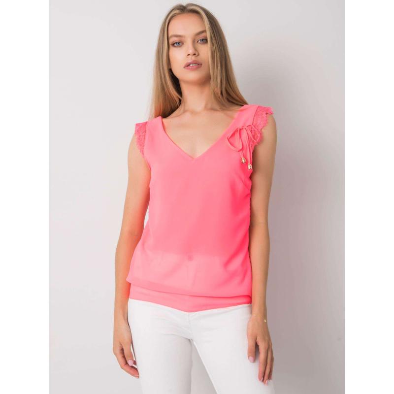 Dámský top s krajkou SAPPHIRE Fluo růžový 