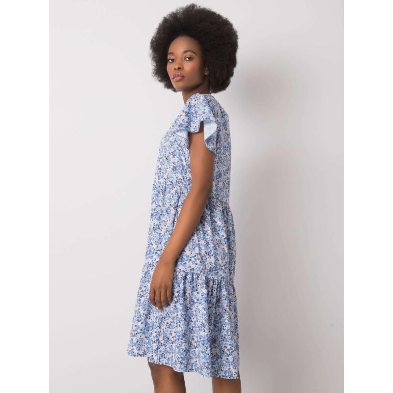 Dámské šaty s volánem Genevieve RUE PARIS modré 