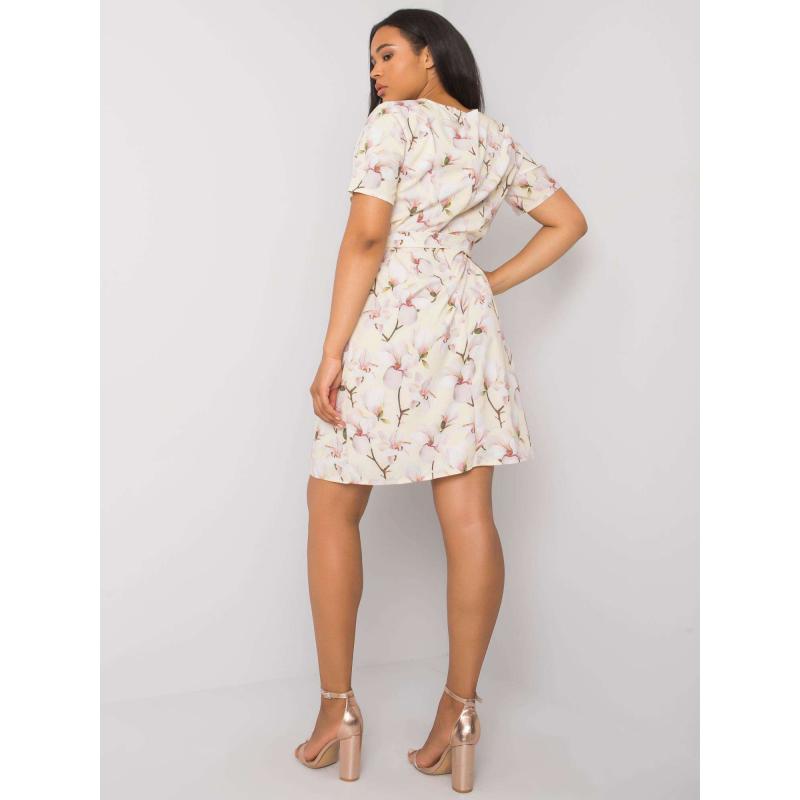 Női mintás plus size ruha CELENE sárga