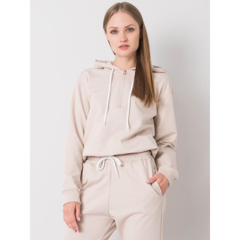 Női kapucnis pulóver Ronnie SUBLEVEL világos bézs