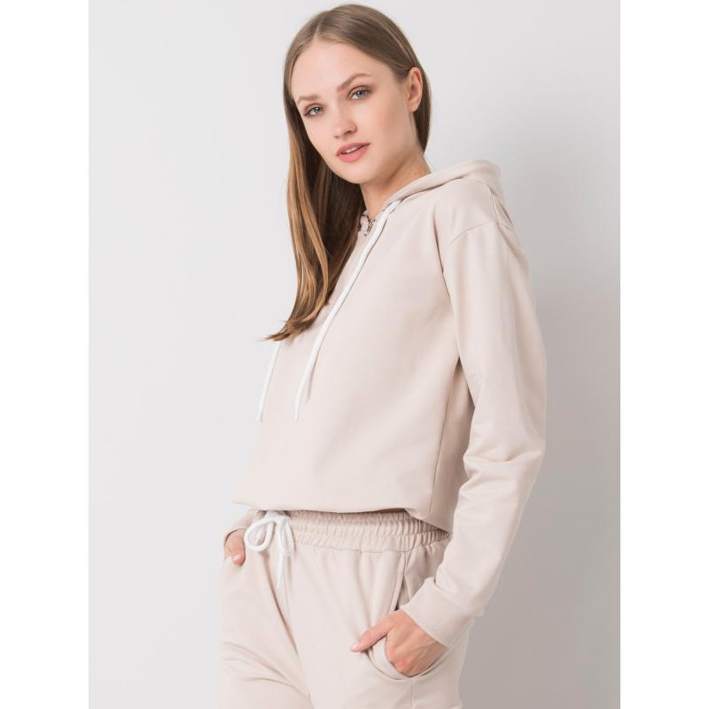 Női kapucnis pulóver Ronnie SUBLEVEL világos bézs