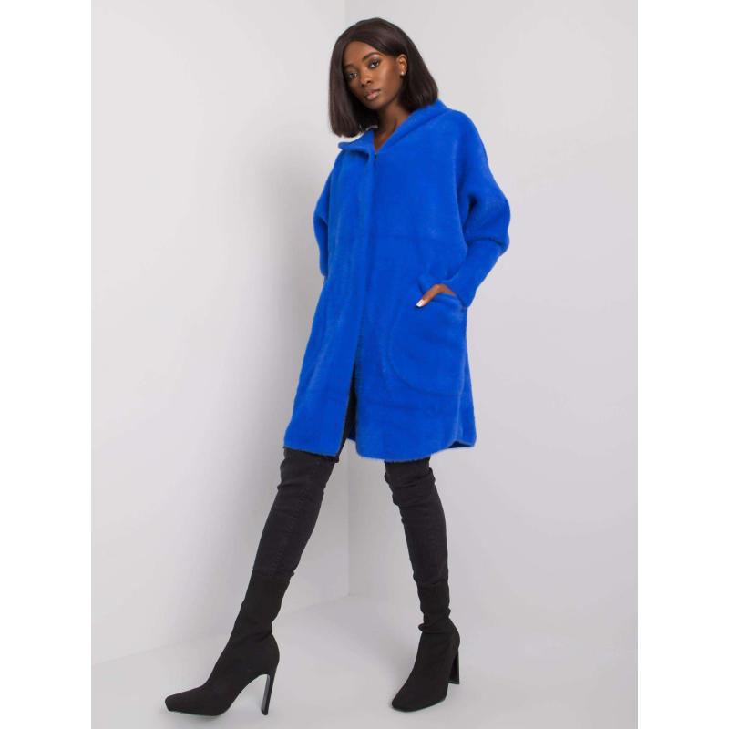 Dámský kabát z alpaky CAROLYN kobaltově modrý 