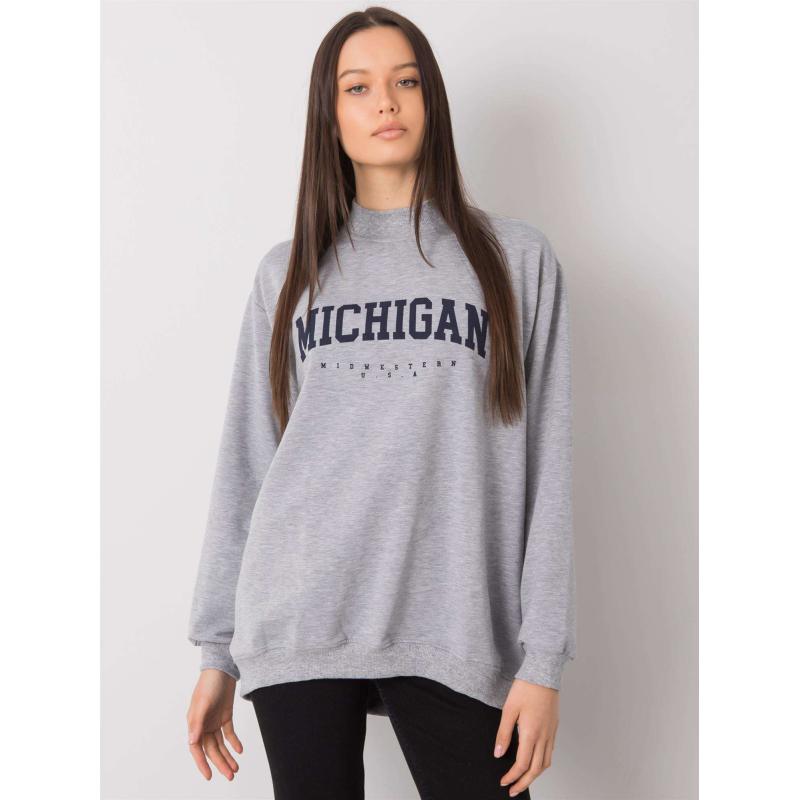 Női nyomtatott pulóver Melange Majorie RUE PARIS szürke