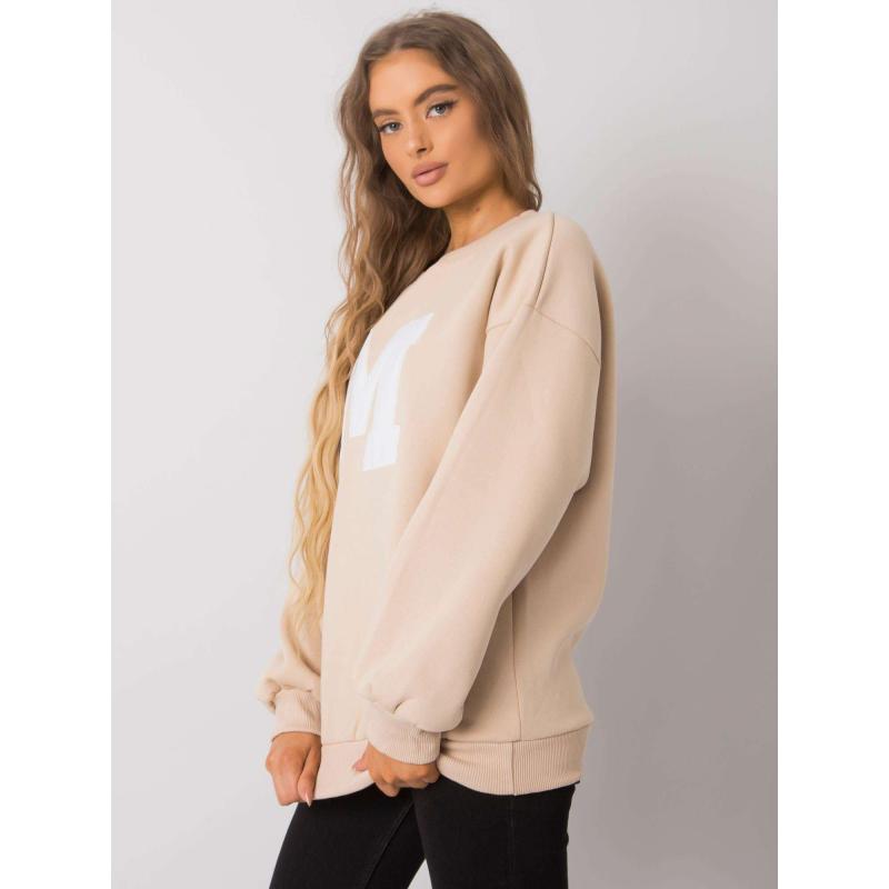 Női pamut pulóver ARMELLE világos bézs